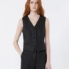 Chaleco de lona de lino, negro Chaleco de lona de lino, negro