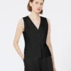 Chaleco de lona de lino, negro Chaleco de lona de lino, negro