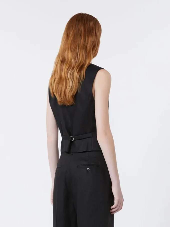 Chaleco de lona de lino, negro Chaleco de lona de lino, negro