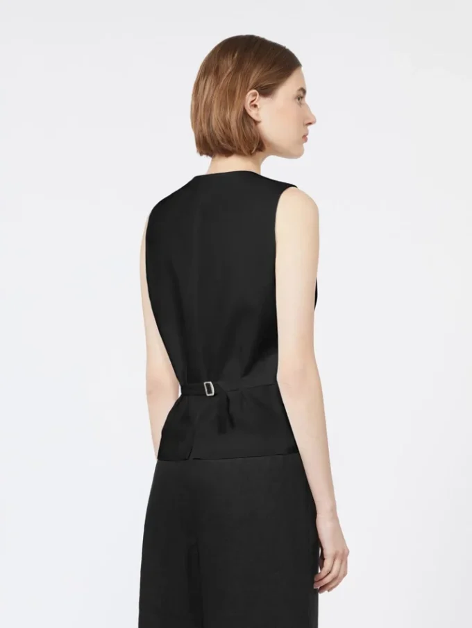Chaleco de lona de lino, negro Chaleco de lona de lino, negro