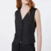 Chaleco de lona de lino, negro Chaleco de lona de lino, negro