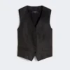 Chaleco de lona de lino, negro Chaleco de lona de lino, negro