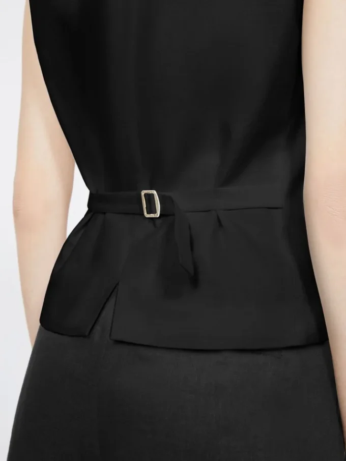 Chaleco de lona de lino, negro Chaleco de lona de lino, negro