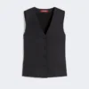 Chaleco de lona de lino, negro Chaleco de lona de lino, negro