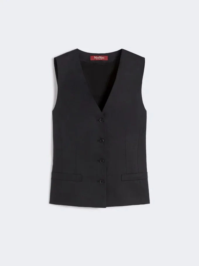 Chaleco de lona de lino, negro Chaleco de lona de lino, negro