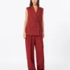 Chaleco de sarga de lino, rojo ladrillo Chaleco de sarga de lino, rojo ladrillo