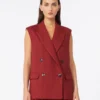 Chaleco de sarga de lino, rojo ladrillo Chaleco de sarga de lino, rojo ladrillo