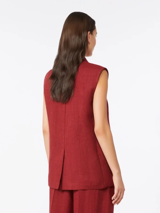 Chaleco de sarga de lino, rojo ladrillo Chaleco de sarga de lino, rojo ladrillo