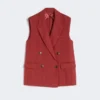 Chaleco de sarga de lino, rojo ladrillo Chaleco de sarga de lino, rojo ladrillo