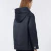 Chaqueta acolchada con capucha de lona repelente al agua, azul medianoche Chaqueta acolchada con capucha de lona repelente al agua, azul medianoche