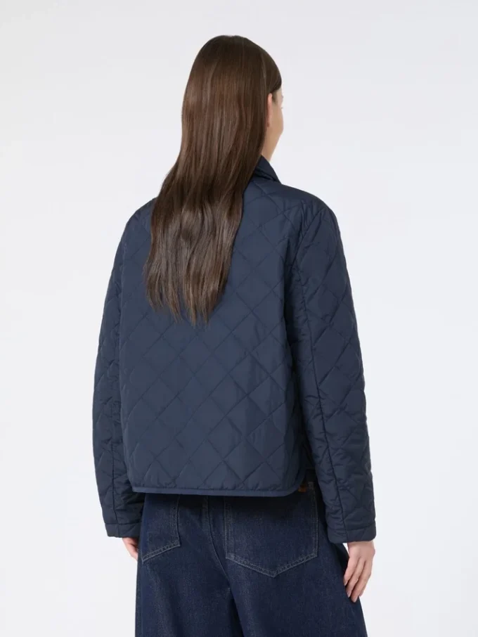 Chaqueta acolchada corta en tejido repelente al agua, azul marino Chaqueta acolchada corta en tejido repelente al agua, azul marino