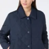 Chaqueta acolchada corta en tejido repelente al agua, azul marino Chaqueta acolchada corta en tejido repelente al agua, azul marino