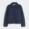 Chaqueta acolchada corta en tejido repelente al agua, azul marino Chaqueta acolchada corta en tejido repelente al agua, azul marino