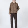 Chaqueta acolchada de lona impermeable, color tabaco Chaqueta acolchada de lona impermeable, color tabaco