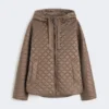 Chaqueta acolchada de lona impermeable, color tabaco Chaqueta acolchada de lona impermeable, color tabaco