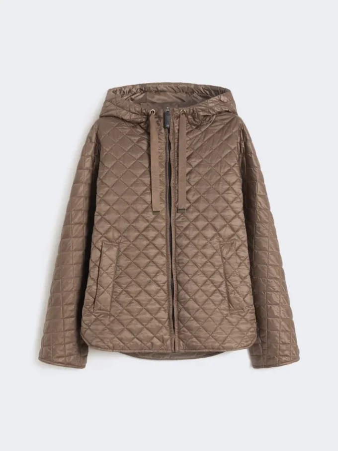 Chaqueta acolchada de lona impermeable, color tabaco Chaqueta acolchada de lona impermeable, color tabaco