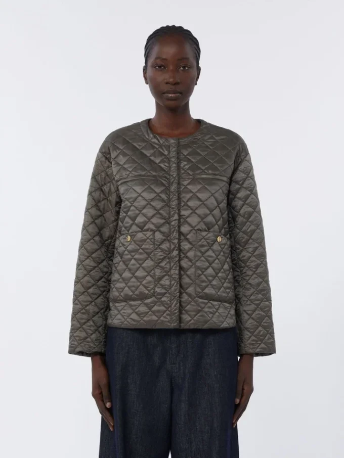Chaqueta acolchada de lona repelente al agua, gris oscuro Chaqueta acolchada de lona repelente al agua, gris oscuro