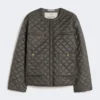 Chaqueta acolchada de lona repelente al agua, gris oscuro Chaqueta acolchada de lona repelente al agua, gris oscuro