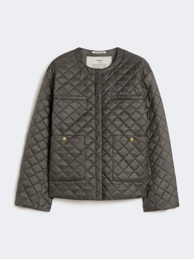 Chaqueta acolchada de lona repelente al agua, gris oscuro Chaqueta acolchada de lona repelente al agua, gris oscuro