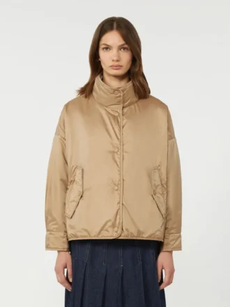 Chaqueta acolchada reversible en lona repelente al agua, color avellana