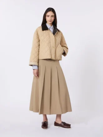 Chaqueta acolchada reversible en tejido repelente al agua, color beige