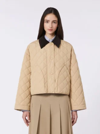 Chaqueta acolchada reversible en tejido repelente al agua, color beige