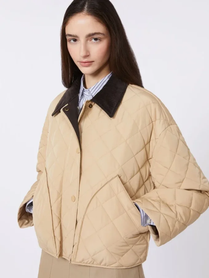 Chaqueta acolchada reversible en tejido repelente al agua, color beige Chaqueta acolchada reversible en tejido repelente al agua, color beige