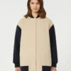Chaqueta bomber de lana Double Face, color arena Chaqueta bomber de lana Double Face, color arena