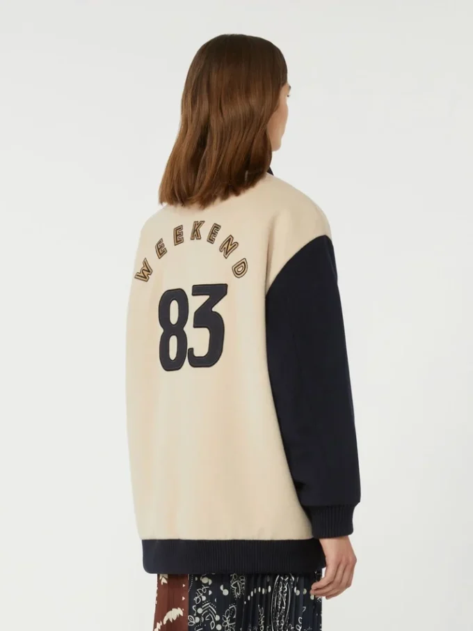 Chaqueta bomber de lana Double Face, color arena Chaqueta bomber de lana Double Face, color arena