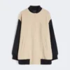 Chaqueta bomber de lana Double Face, color arena Chaqueta bomber de lana Double Face, color arena