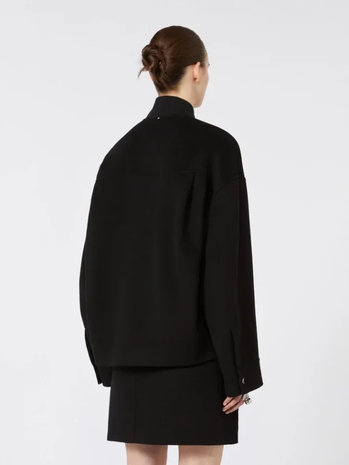 Chaqueta bomber oversize de lana, negra Chaqueta bomber oversize de lana, negra