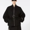 Chaqueta bomber oversize de lana, negra Chaqueta bomber oversize de lana, negra