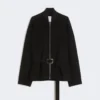 Chaqueta bomber oversize de lana, negra Chaqueta bomber oversize de lana, negra