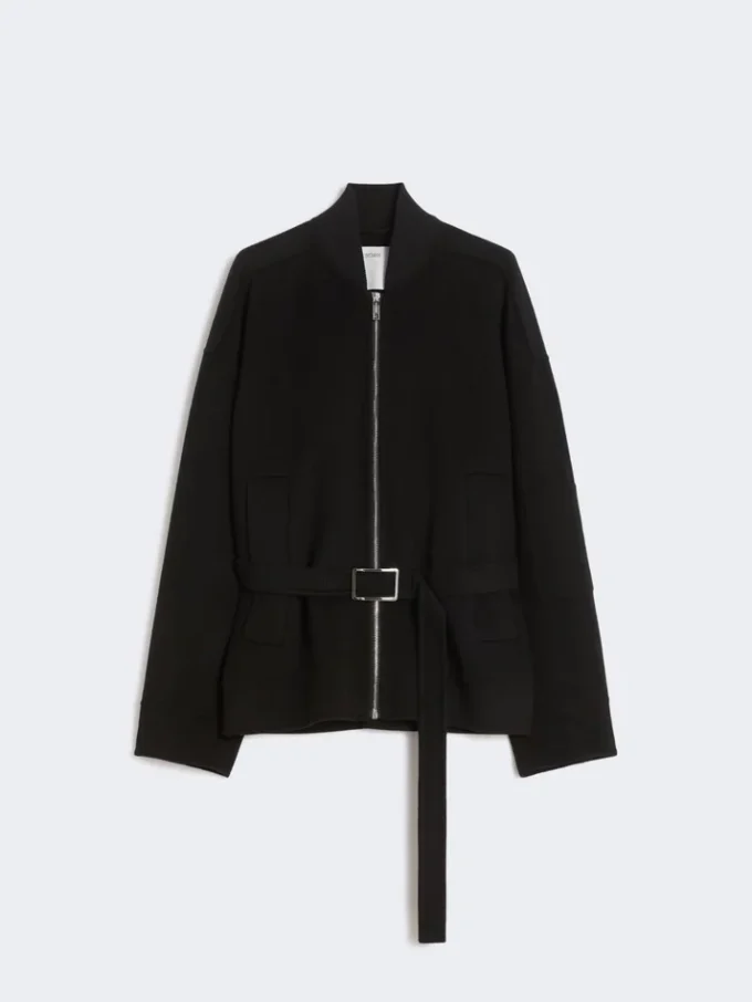 Chaqueta bomber oversize de lana, negra Chaqueta bomber oversize de lana, negra