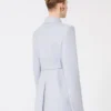 Chaqueta camisa entallada de gabardina, gris medio