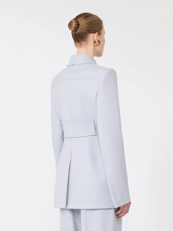 Chaqueta camisa entallada de gabardina, gris medio