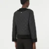 Chaqueta corta acolchada de lona repelente al agua, negra Chaqueta corta acolchada de lona repelente al agua, negra