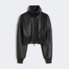 Chaqueta corta de cuero, negra Chaqueta corta de cuero, negra
