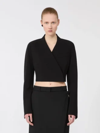 Chaqueta corta de jersey, negra