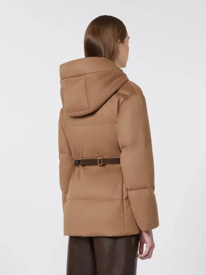 Chaqueta corta de lona repelente al agua y plumón color camel, color camel Chaqueta corta de lona repelente al agua y plumón color camel, color camel
