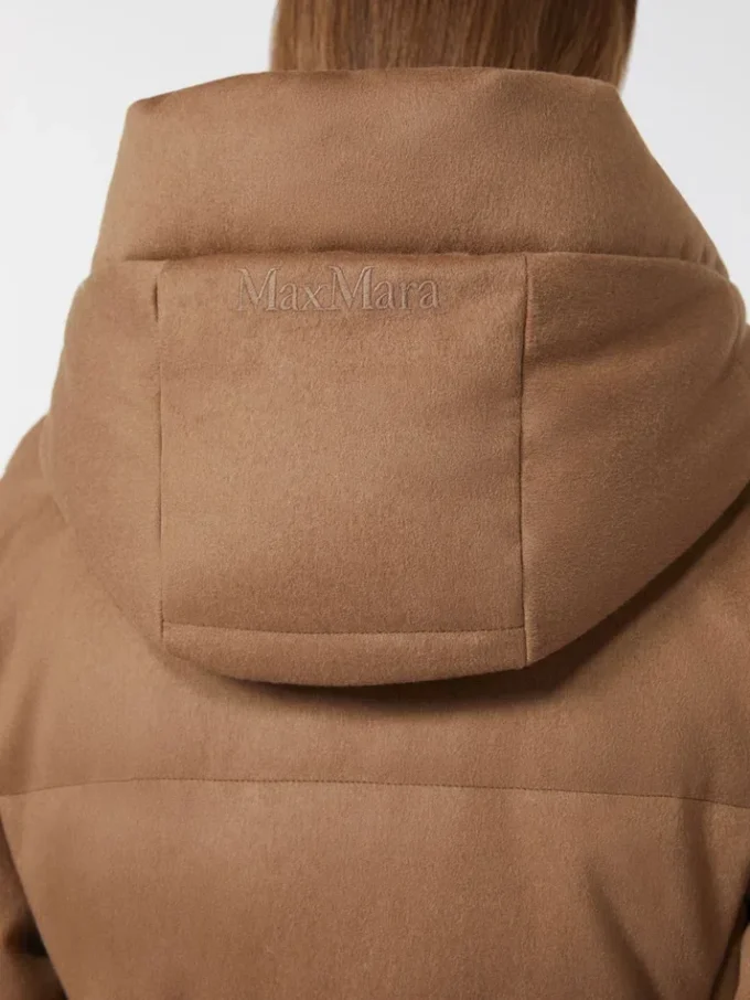 Chaqueta corta de lona repelente al agua y plumón color camel, color camel Chaqueta corta de lona repelente al agua y plumón color camel, color camel