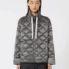 Chaqueta corta de plumón de lona repelente al agua, gris oscuro Chaqueta corta de plumón de lona repelente al agua, gris oscuro