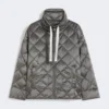 Chaqueta corta de plumón de lona repelente al agua, gris oscuro Chaqueta corta de plumón de lona repelente al agua, gris oscuro