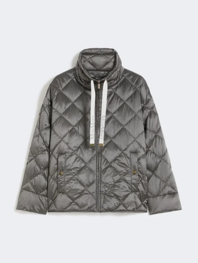 Chaqueta corta de plumón de lona repelente al agua, gris oscuro Chaqueta corta de plumón de lona repelente al agua, gris oscuro