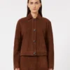 Chaqueta cuadrada de ante, color chocolate Chaqueta cuadrada de ante, color chocolate