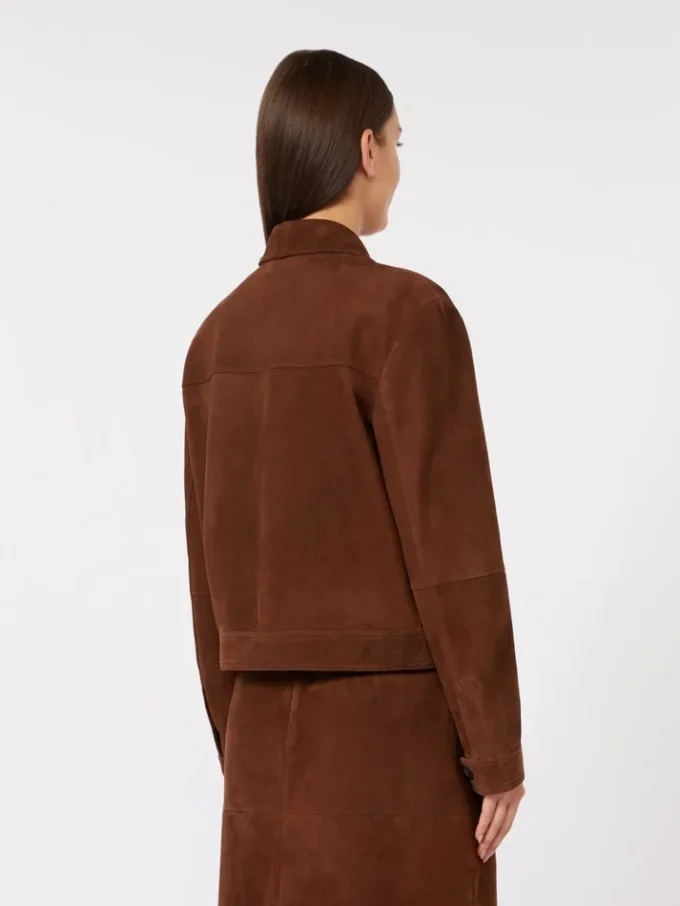 Chaqueta cuadrada de ante, color chocolate Chaqueta cuadrada de ante, color chocolate