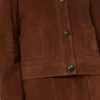 Chaqueta cuadrada de ante, color chocolate Chaqueta cuadrada de ante, color chocolate