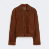 Chaqueta cuadrada de ante, color chocolate Chaqueta cuadrada de ante, color chocolate