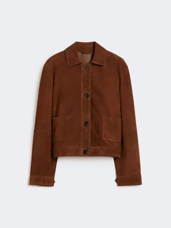 Chaqueta cuadrada de ante, color chocolate Chaqueta cuadrada de ante, color chocolate