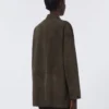 Chaqueta de ante con pespuntes, verde Chaqueta de ante con pespuntes, verde